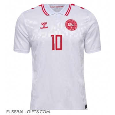 Dänemark Christian Eriksen #10 Fußballbekleidung Auswärtstrikot EM 2024 Kurzarm Dänemark Christian Eriksen #10 Fußballbekleidung Auswärtstrikot EM 2024 Kurzarm
